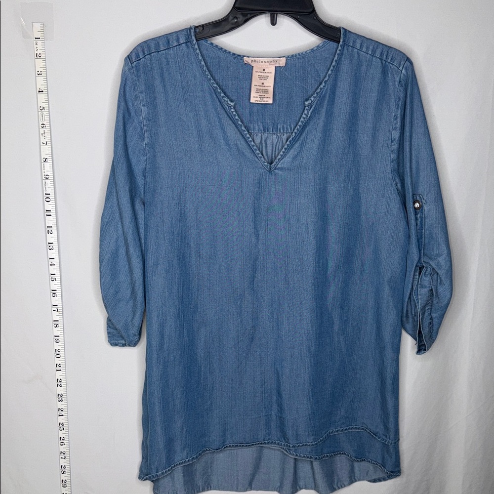 Philosophy Blue Tunic Top